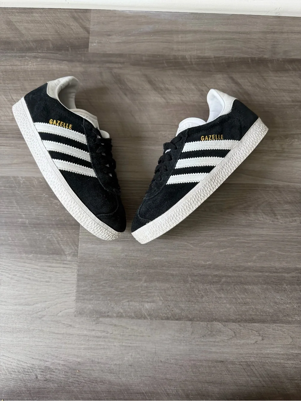 adidas Kids Gazelle Sneakers in Black and White